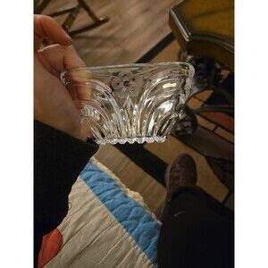 VIOLETTA Hand Cut 24% Lead Crystal Bowl Vintage Poland - 4.75 X 4.75 X 2.75 in